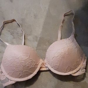 Pink lace bra